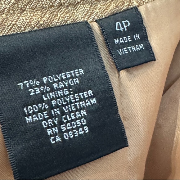 Ann Taylor 4P Gold Metallic Pencil Skirt Petite Holiday Career - Picture 4 of 5